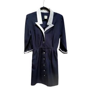 Vintage Blue Sailor Dress Size 16